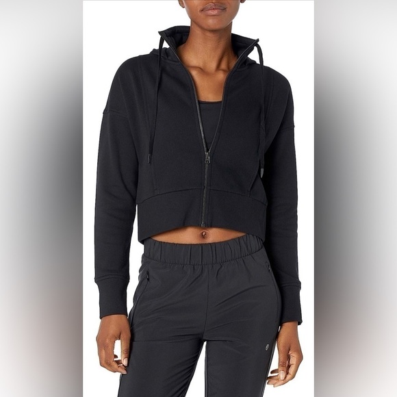 NWT Core 10 Women's Super Soft Fleece Cropped Length Zip-Up Hoodie Sweatshirt - Picture 4 of 8